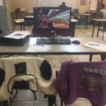 Boot success!-- A freshly re-assembled desktop during the lunch break. Using Linux is a way to introduce students to operating systems and open source software solutions.