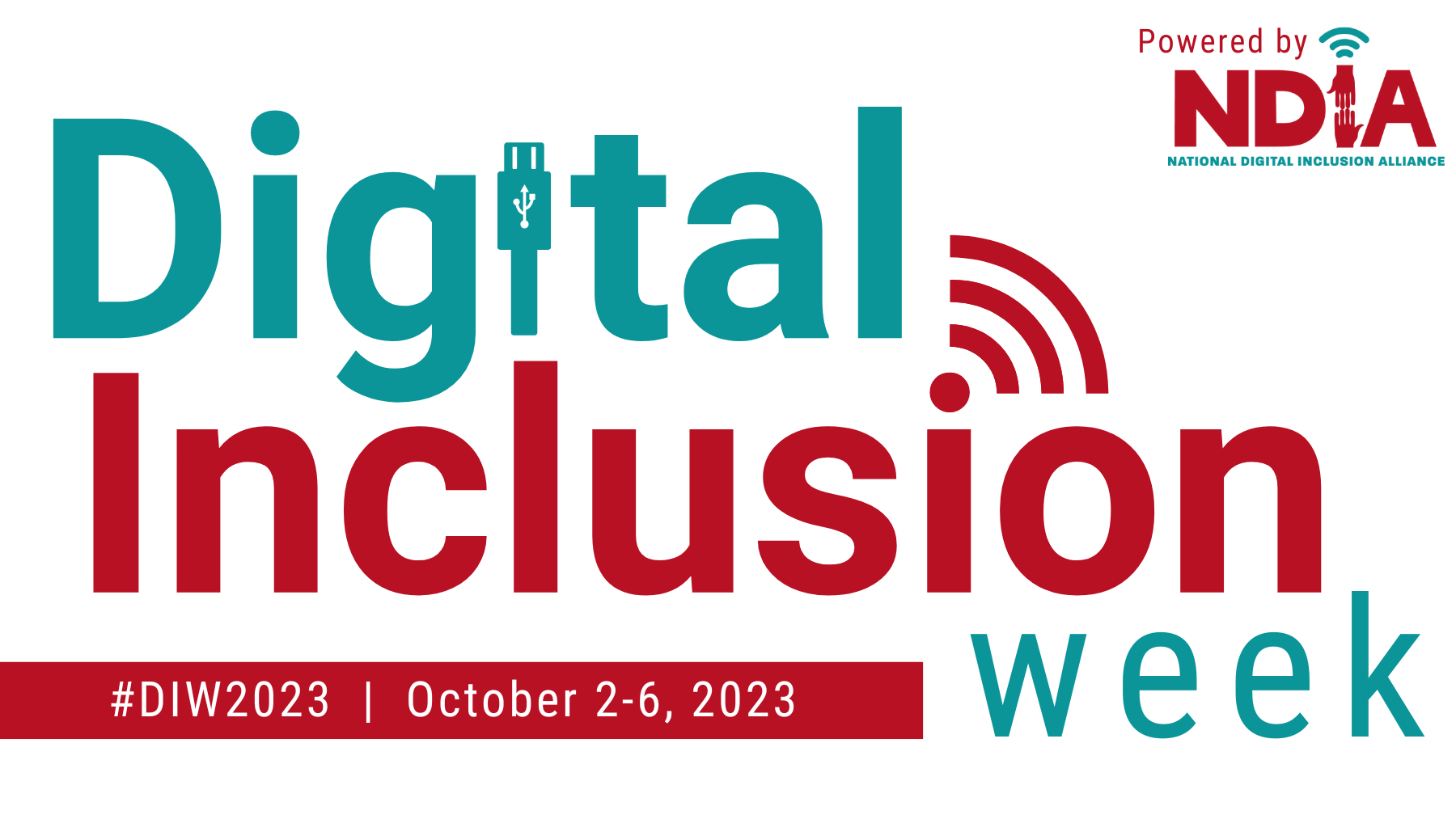 Graphic: Digital Inclusion Week, Powered by NDIA, #DIW2023, October 2-6,2023
